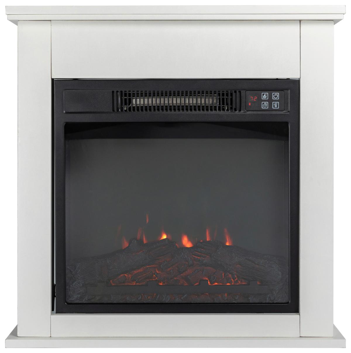 Elektrokamin Tempora 2000 W Weiß mit Fernbedienung - Weiß, Basics, Kunststoff/Metall (24/62,5/62,5cm)