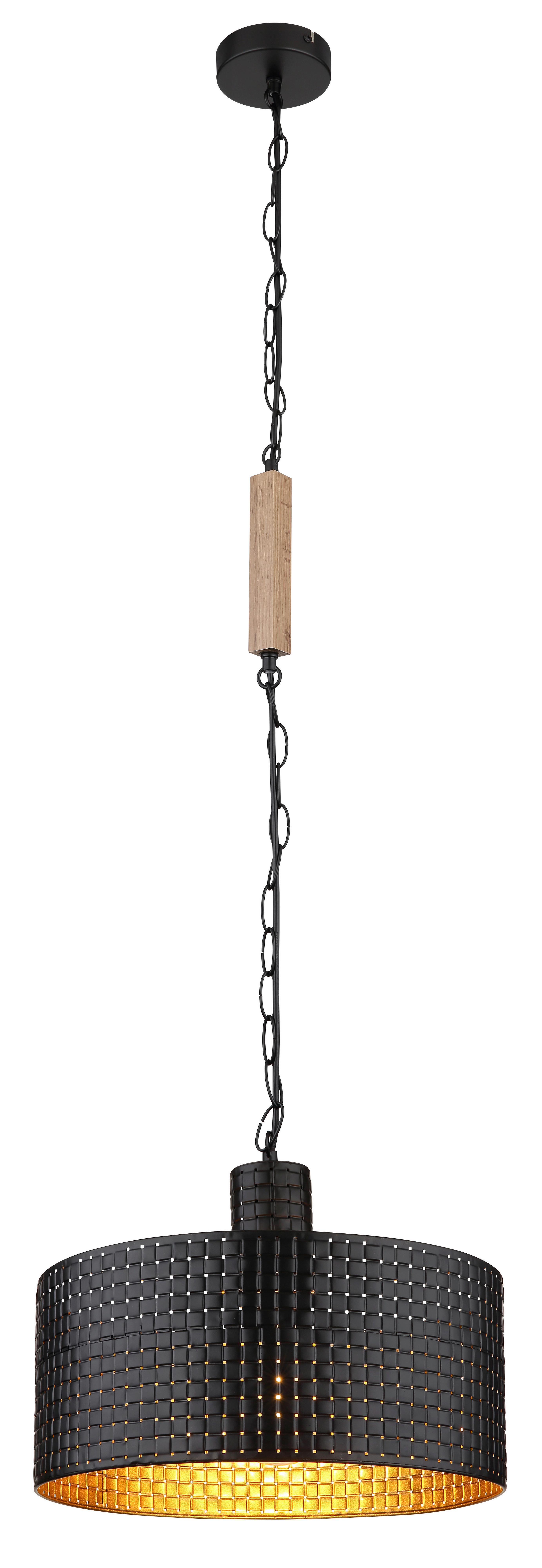 Hängeleuchte 15651h - Dunkelbraun/Goldfarben, Design, Holzwerkstoff/Kunststoff (140/25/120cm) - Globo