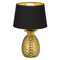 Tischleuchte R50431079 - Goldfarben/Schwarz, Trend, Keramik/Textil (28/43cm)