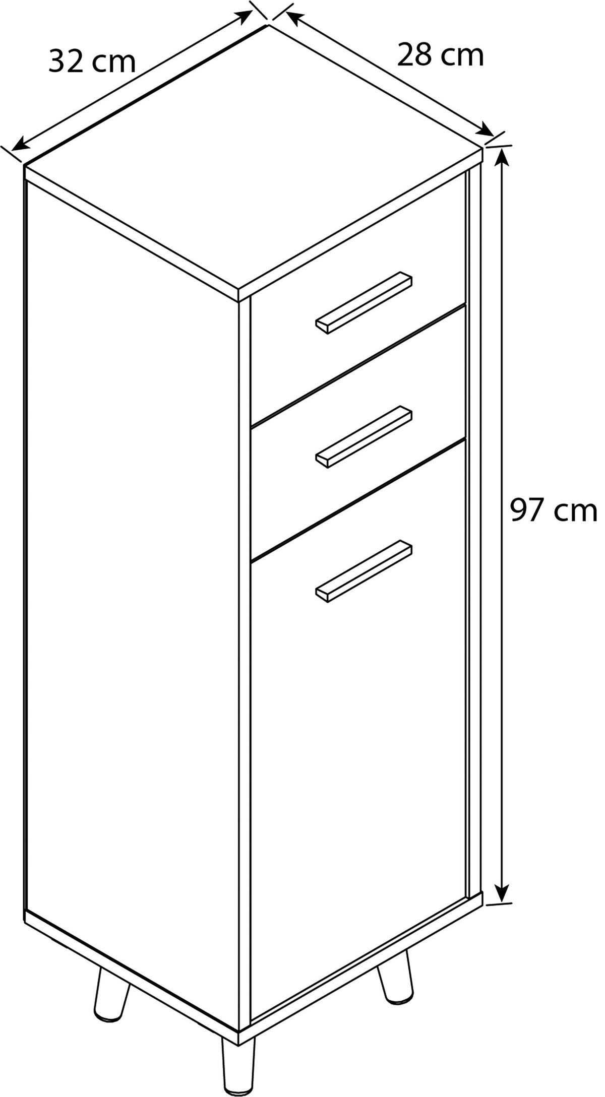 Bademöbel-Set 4-Tlg. Landos B: 144 cm Weiß/Eiche Dekor - Honigeiche/Weiß, MODERN, Holzwerkstoff (124cm) - MID.YOU