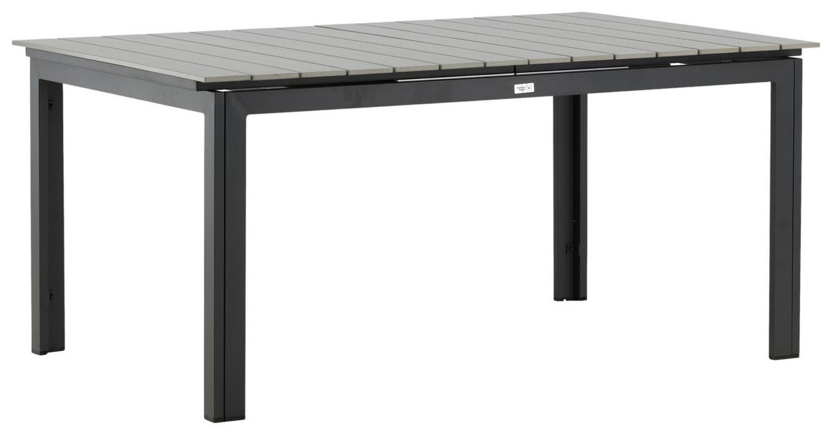 Gartentisch Levels Aluminium L 160 cm - Schwarz/Grau, KONVENTIONELL, Metall (160/100/75cm) - Gardenson