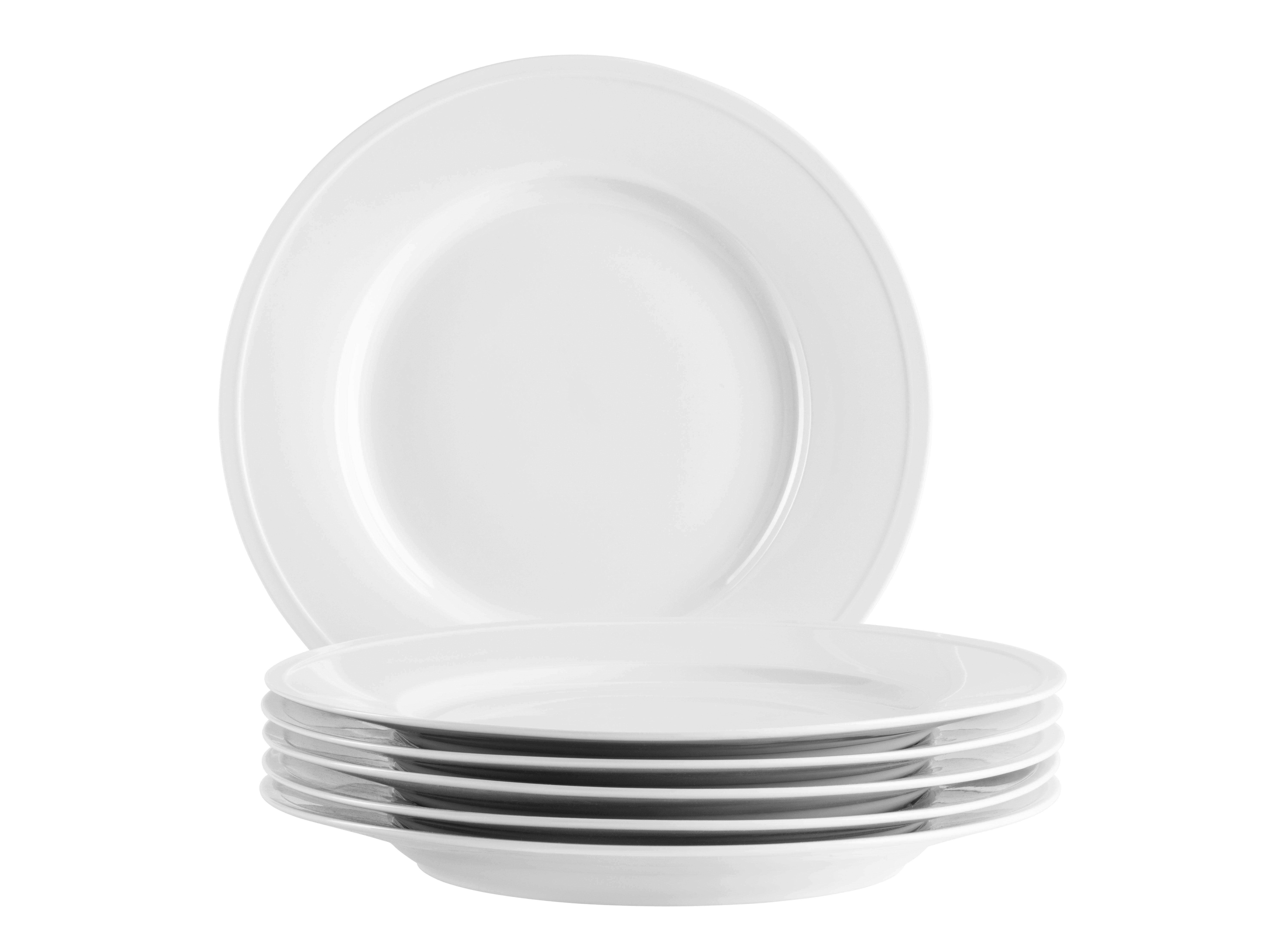 Tellerset Arlona Weiß 6-Teilig - Weiß, Basics, Keramik - Mäser