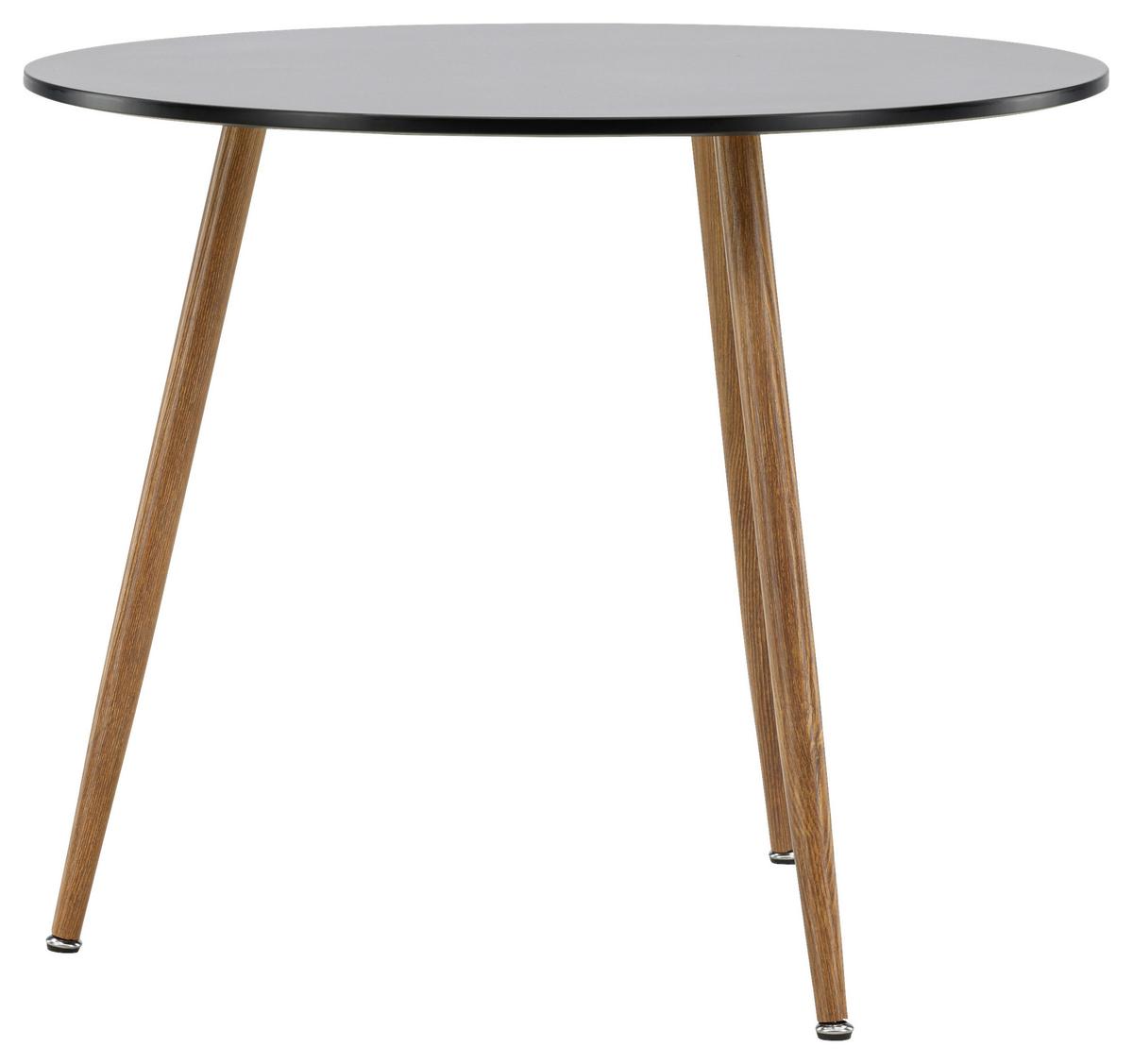Esstisch Polar - Hellbraun/Schwarz, Design, Holzwerkstoff/Metall (90/90/75cm) - Livetastic