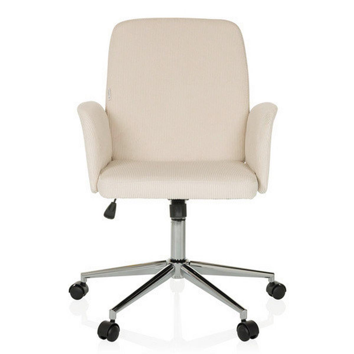 Drehstuhl Solao Cord Beige B: 70 cm - Beige/Silberfarben, MODERN, Kunststoff/Textil (70/93-103/70cm) - MID.YOU