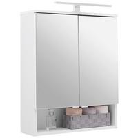 Spiegelschrank Fresh mit Led 2-Türig BxHxT: 60x75x20 cm - Weiß Hochglanz, KONVENTIONELL, Glas/Holzwerkstoff (60/75/20cm) - Ondega