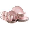 Kombiservice Metallic Rim 6 Personen Rosa 24-teilig - Rosa, Basics, Keramik - Mäser
