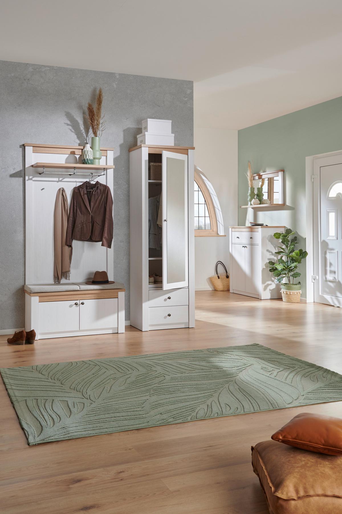 Garderobenschrank Rovigio Weiß, Eiche Dekor B: 62 cm - Eichefarben/Lärchefarben, Basics, Glas/Holzwerkstoff (62,2/196,5/42,5cm) - Landscape
