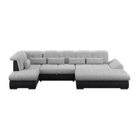 Wohnlandschaft Madera Silberfarben, S: 212x358 Cm - Anthrazit/Silberfarben, KONVENTIONELL, Kunststoff/Textil (212/358/190cm)