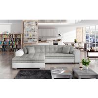 Ecksofa Sorento Grau/Weiß S: 194x296cm - Chromfarben/Weiß, Design, Textil (194/296cm) - MID.YOU