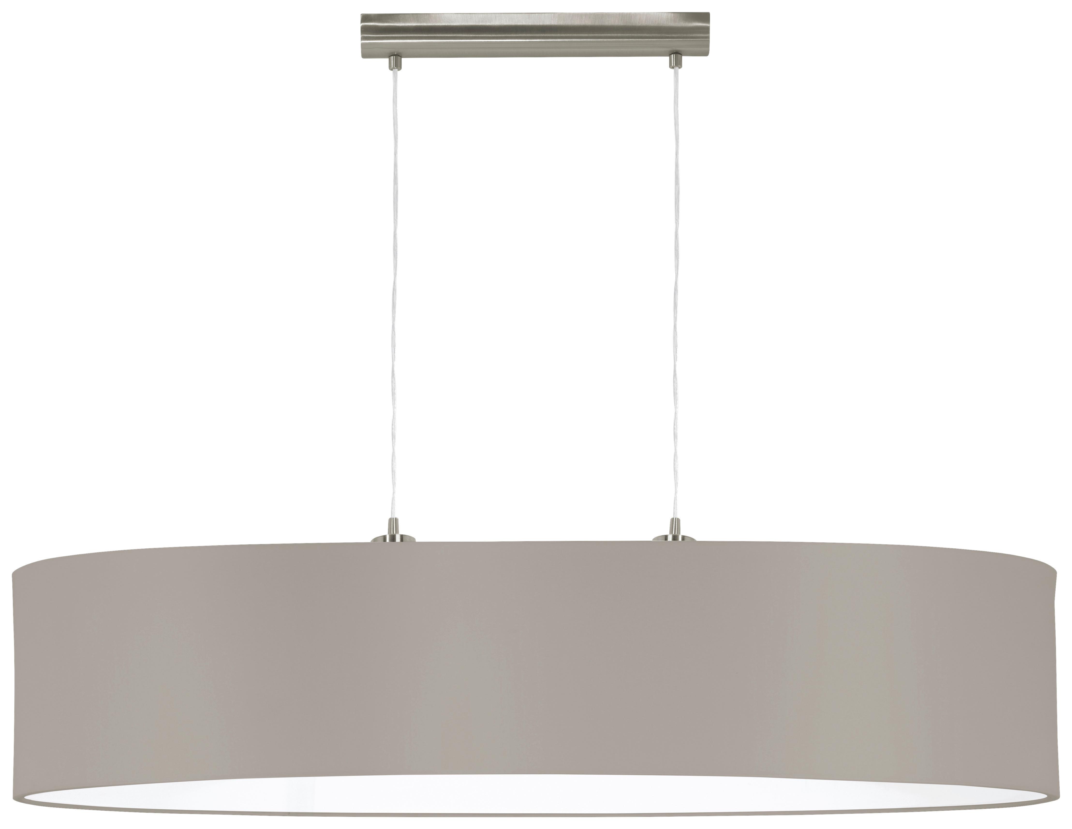 Hängeleuchte Ladeto H: 110 cm mit Stahlrahmen - Taupe/Weiß, KONVENTIONELL, Textil/Metall (78/22/110cm) - James Wood