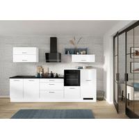 Küchenleerblock Ip4050 - Weiß Hochglanz/Schwarz, Design, Holzwerkstoff (320cm) - Impuls