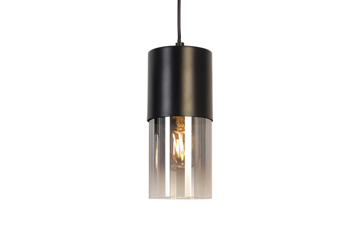 Hängeleuchte Monaco - Graubraun, Trend, Glas/Metall (80,5/10/150cm) - Novel