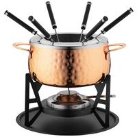 Fondue-Set Schwarz Kupferfarben 11-teilig - Schwarz/Kupferfarben, Trend, Metall (25/19,5/23cm) - Mäser