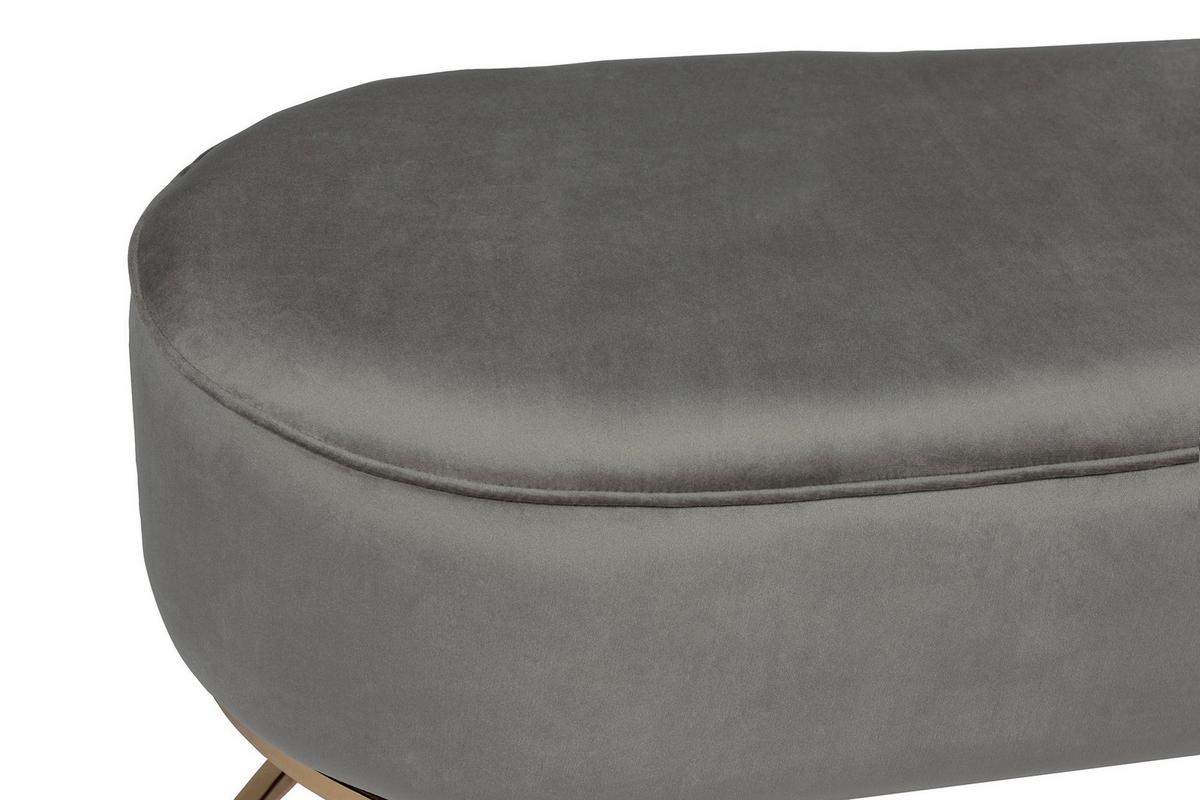 SEDACÍ LAVICE PERA GRAU / GOLD - šedá/barvy zlata, Design, kov/dřevo (105/41/40cm) - MID.YOU