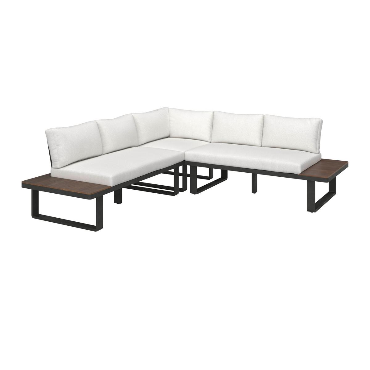 JEDÁLENSKÁ TERASOVÁ SÚPRAVA GIANNA - čierna/krémová, Modern, kov/drevo (221/71/76cm) - Bessagi Garden