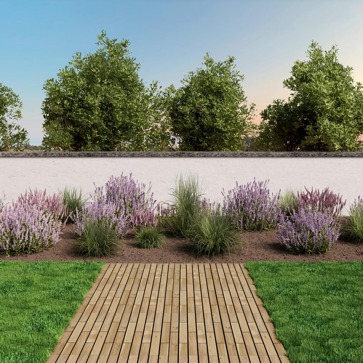 Terrassenfliese Gras 30x30 cm - Schwarz/Grün, MODERN, Kunststoff (30/30/2,4cm) - Beldano