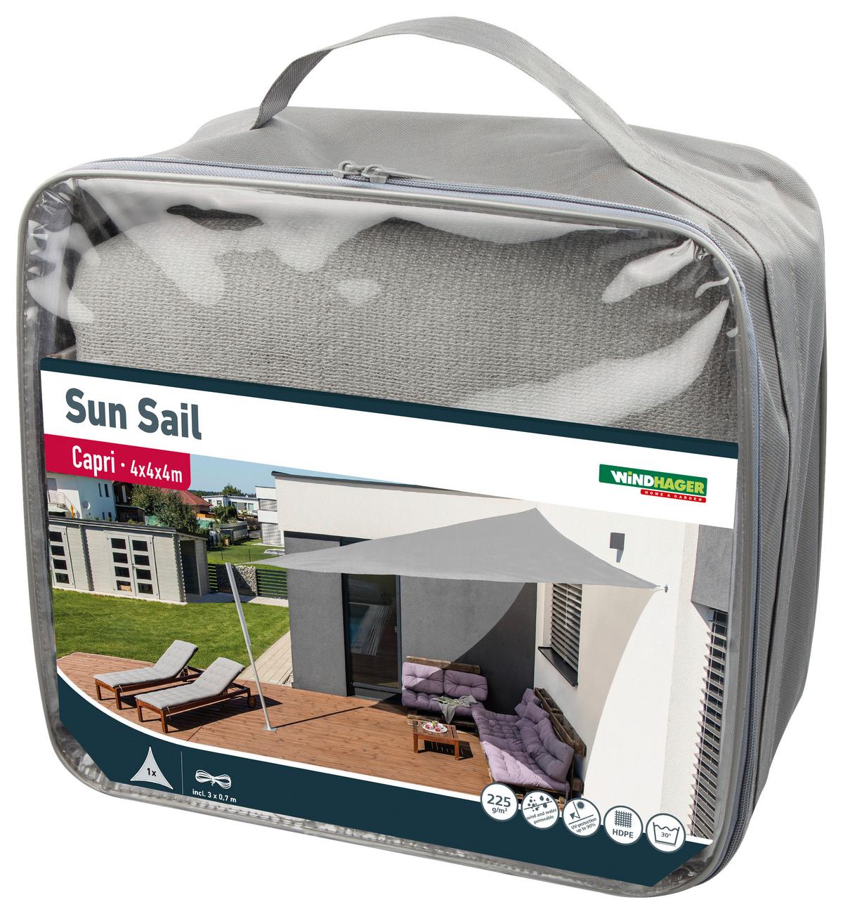 Sonnensegel Dreieck 4x4x4 M - Grau, Basics (400/400/400cm)