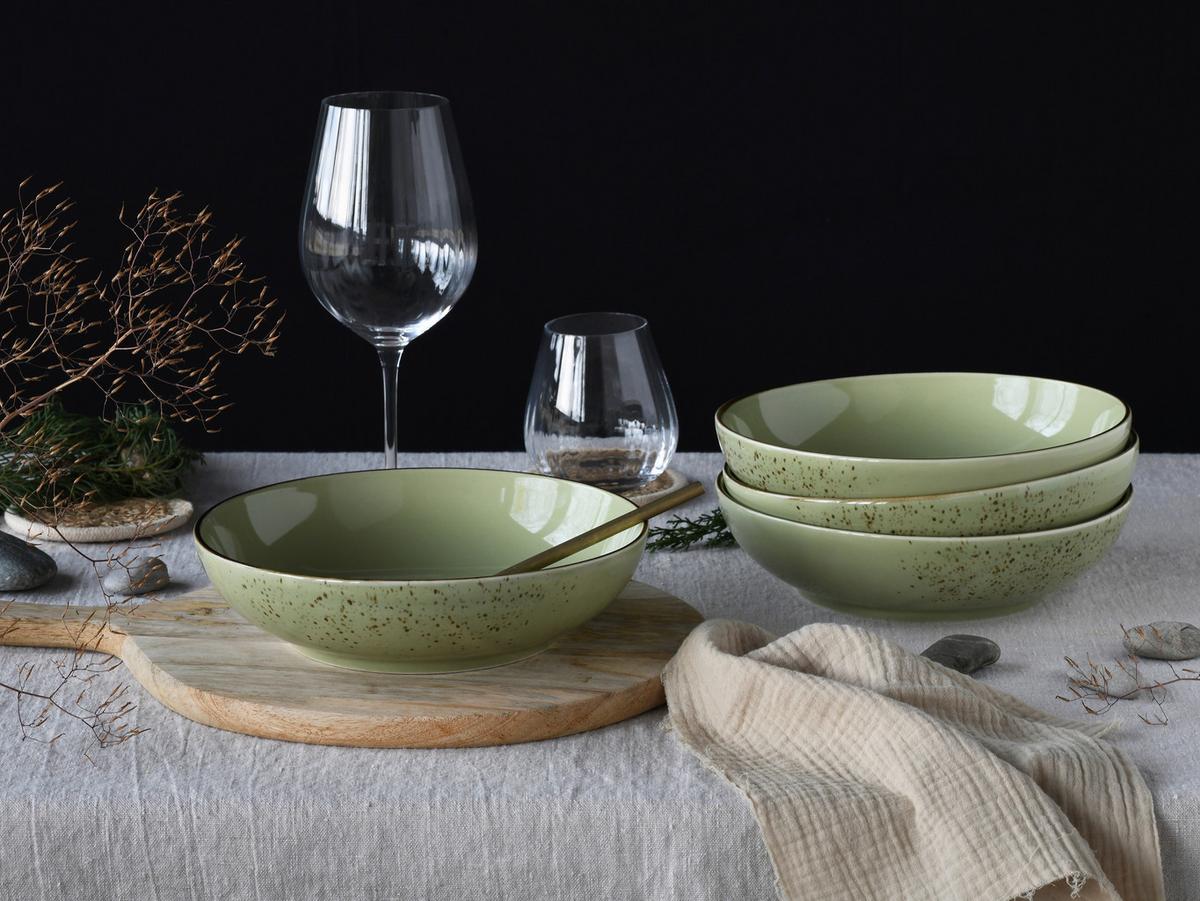 Schüsselset Nature Collection Green Life, 4--Teilig., Grün - Grün, Design, Keramik - Creatable