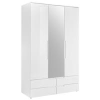 SKRIŇA S OTOČNÝMI DVERAMI FUN - biela/biela s vysokým leskom, Konventionell, kompozitné drevo/sklo (126/208/57cm) - Mömax