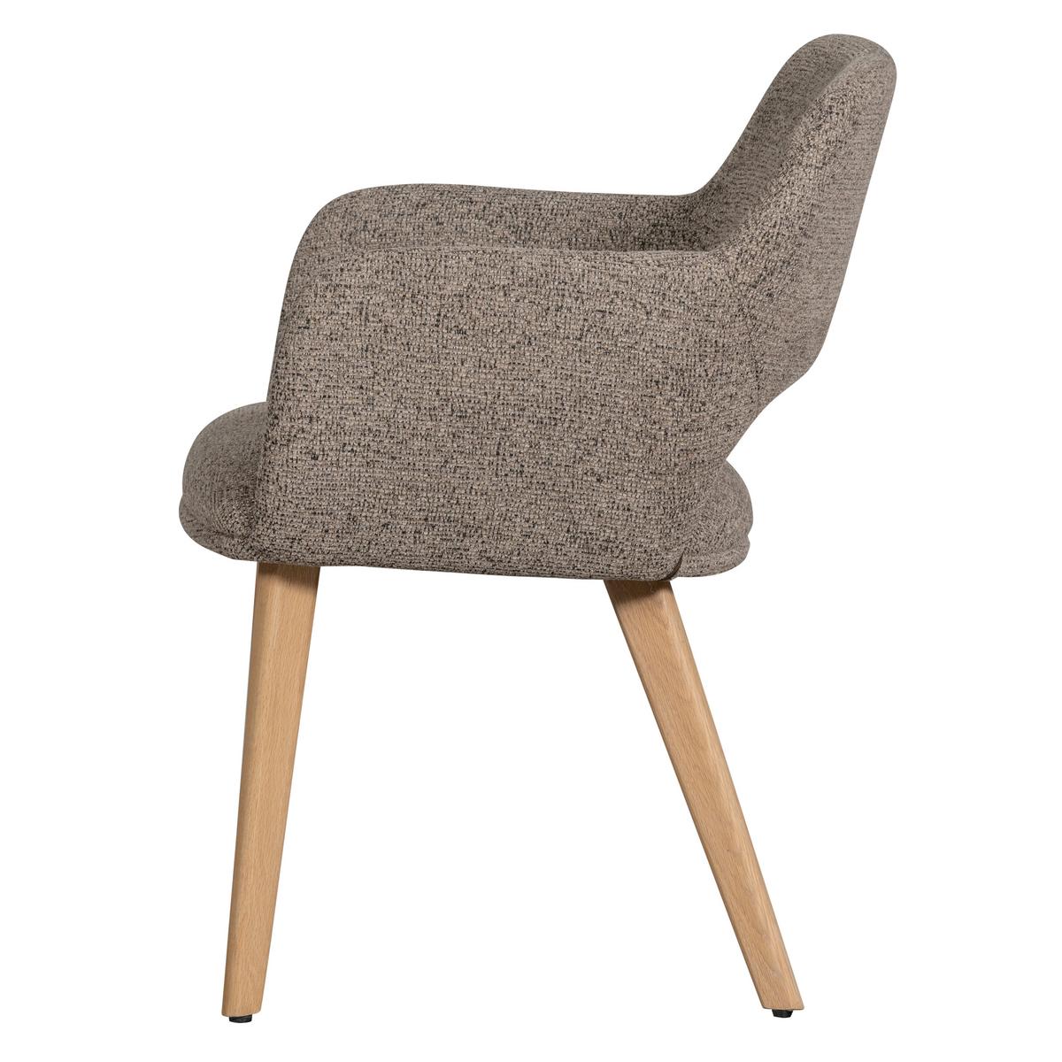 Armlehnstuhl-Set Murat Naturfarbe/Taupe B: 61cm - Taupe/Naturfarben, MODERN, Holz/Textil (61/86/60cm) - Livetastic
