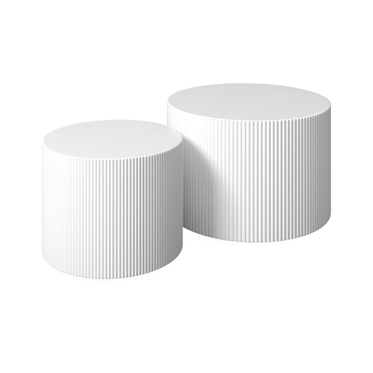 Konferenční stolek Arlo, P: 60/45 cm - bílá, Moderní, kompozitní dřevo (60/45/40/35/60/45cm) - Bessagi Home