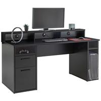 Gamingtisch Mx 200- Playtisch - Schwarz, Trend, Holzwerkstoff (165/90/67,5cm)