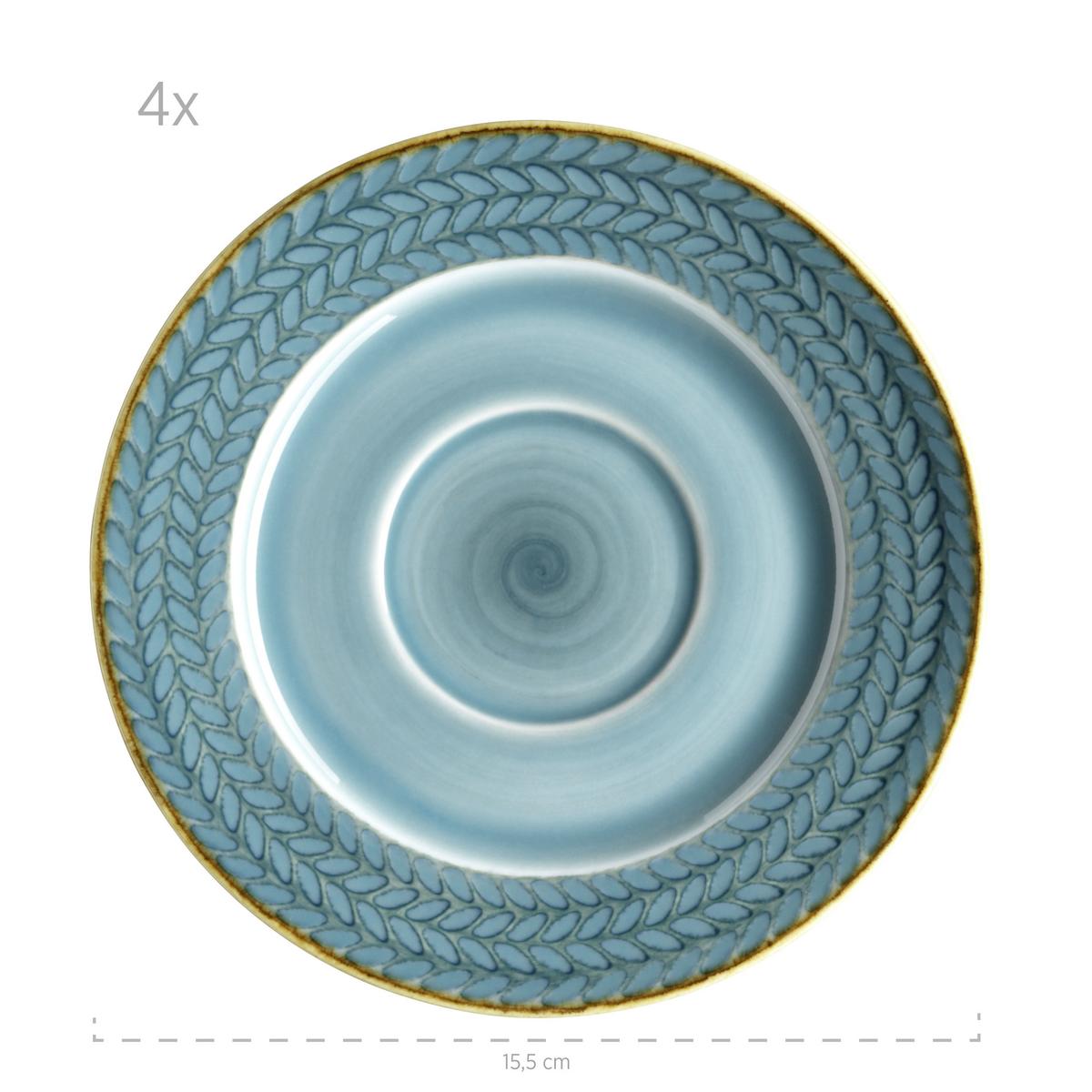 Kaffeeservice Prospero 4 Personen Geschirr Set - Blau, Basics, Keramik (24,5/24,5/22,5cm) - Mäser