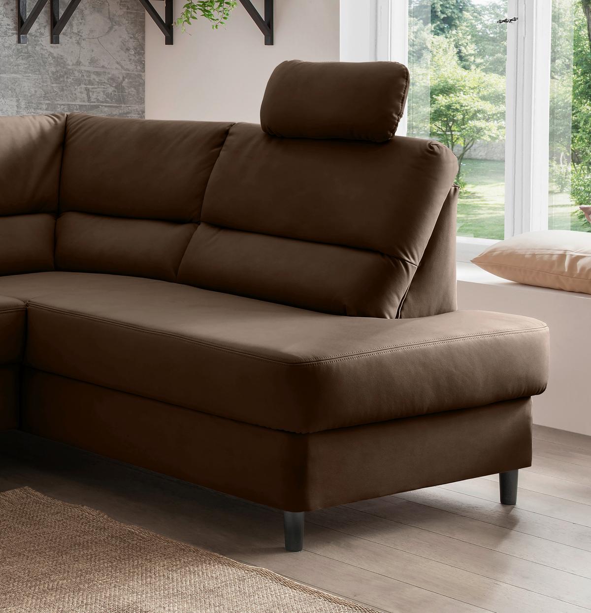 Ecksofa Cavoli, Braun S: 266x190 cm - Schwarz/Braun, MODERN, Textil (266/190cm) - Livetastic