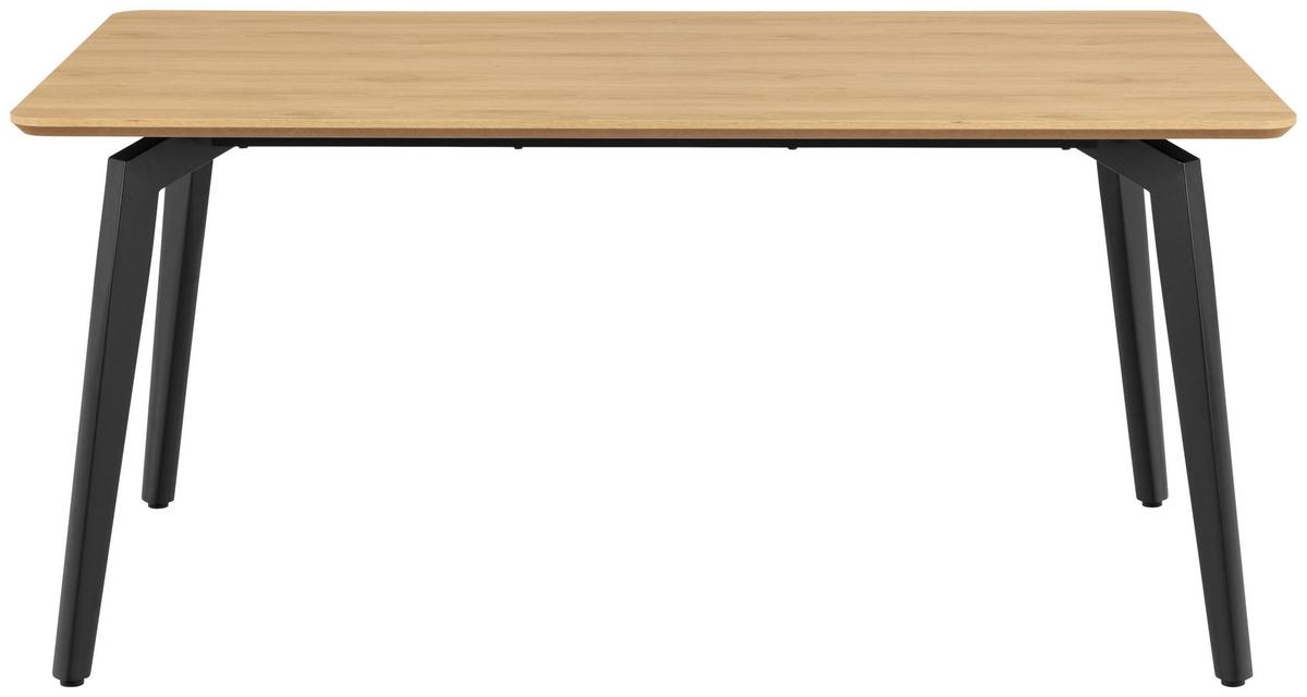 JEDÁLENSKÝ STÔL CADIZ 160 - čierna/prírodná farba, Trend, kov/kompozitné drevo (160/75/90cm) - MID.YOU