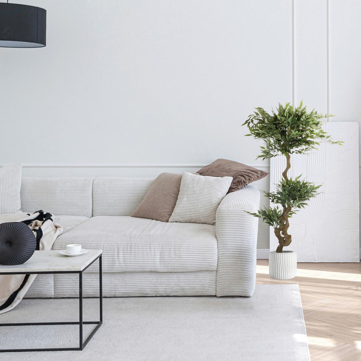 Kunstpflanze Grün L: 155 Cm, Acacia - Schwarz/Braun, Basics, Kunststoff/Textil (45/155/45cm) - MID.YOU