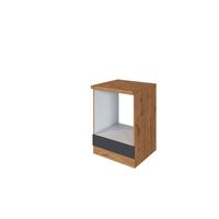 Herdumbauschrank B: 60cm Eiche Dekor/grau + Arbeitsplatte - Anthrazit, MODERN, Holzwerkstoff (60/85/60cm) - Held