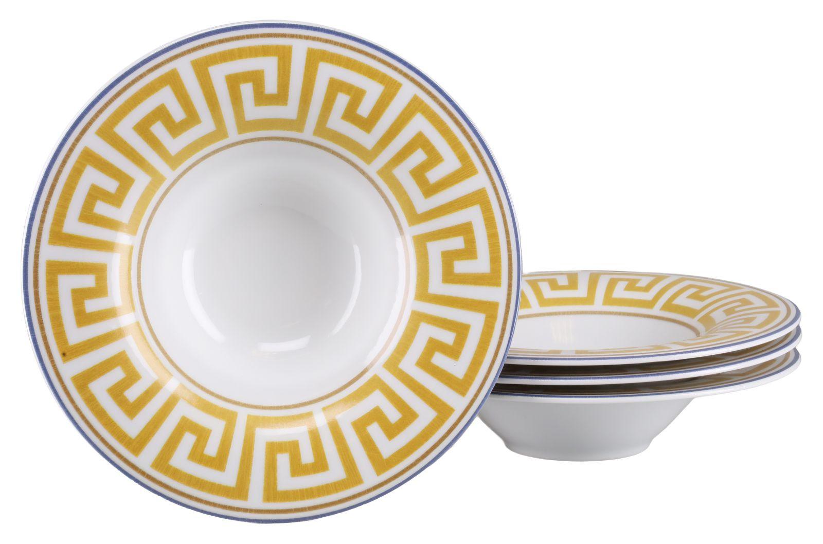 Pastatellerset Athena Keramik, Weiß/Honig - Weiß/Honig, Basics, Keramik (30cm) - Creatable