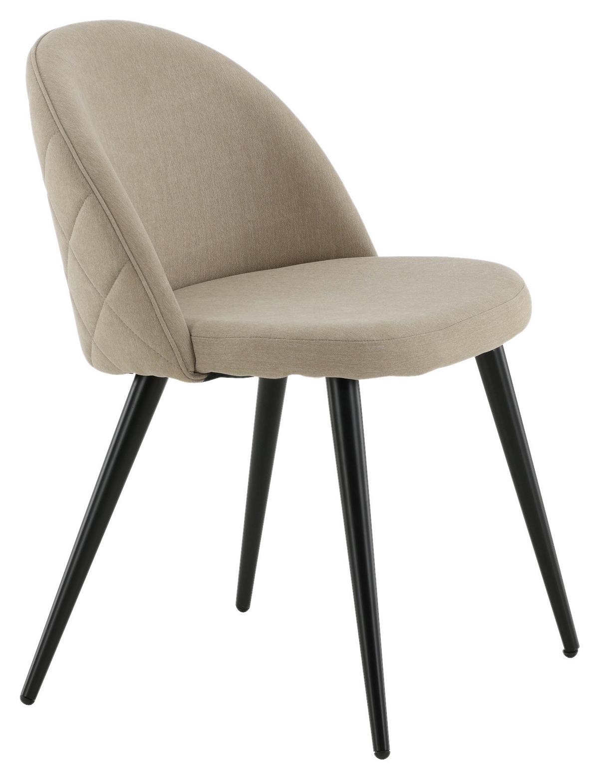 Stuhl-Set Velvet - Beige/Schwarz, Design, Textil/Metall (50/76,5/57cm) - Livetastic