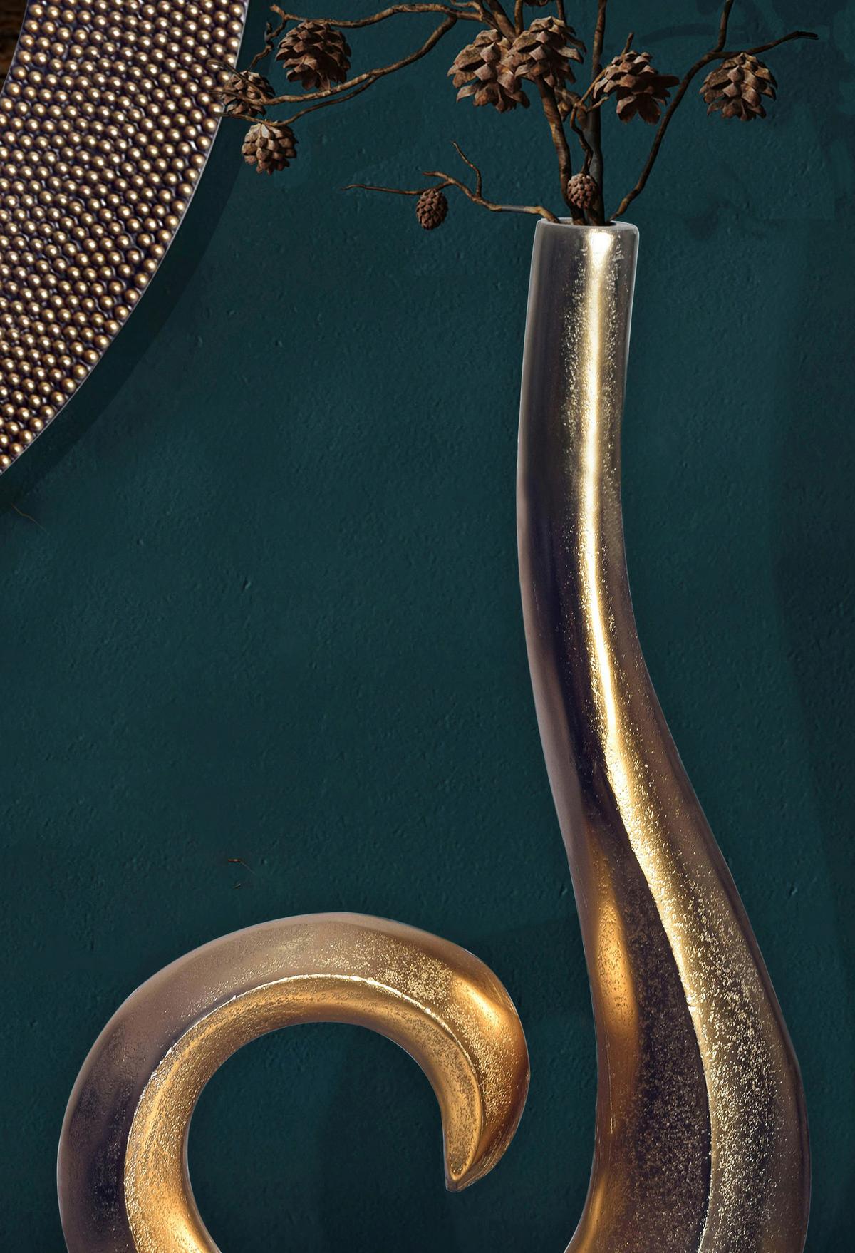 Dekovase Spirale Goldfarben B: 26 Cm - Goldfarben, Design, Metall (26/47/8cm) - Livetastic