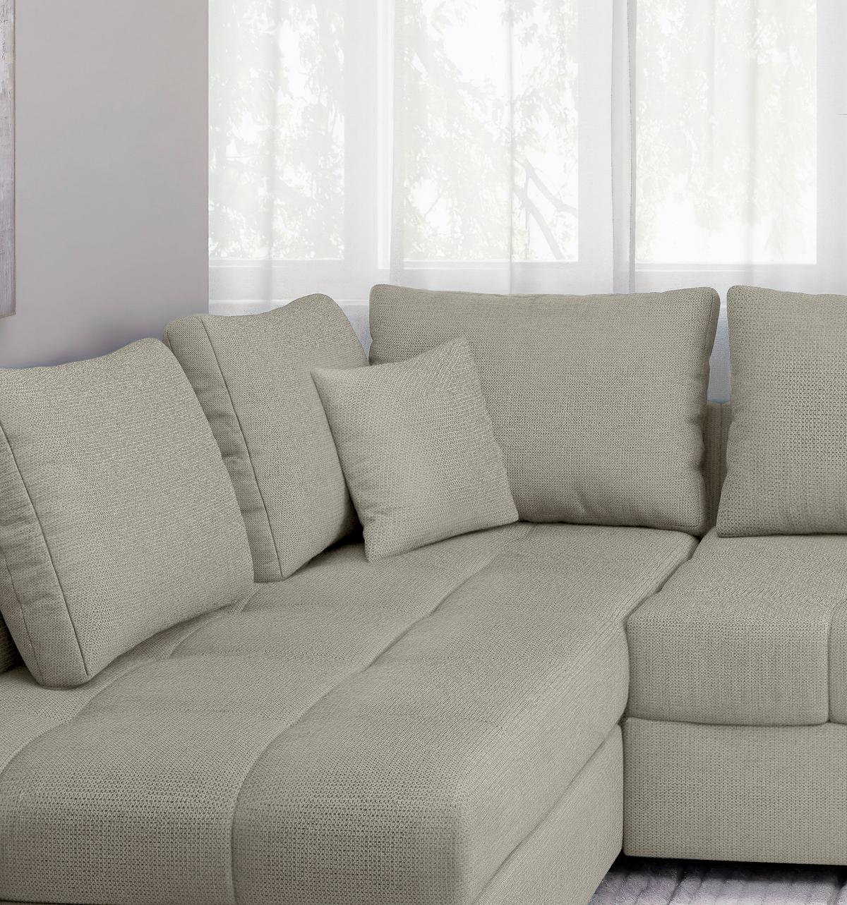 Eckschlafsofa Alvito Beige S: 202x298 Cm - Beige/Schwarz, MODERN, Textil (202/298cm) - MID.YOU