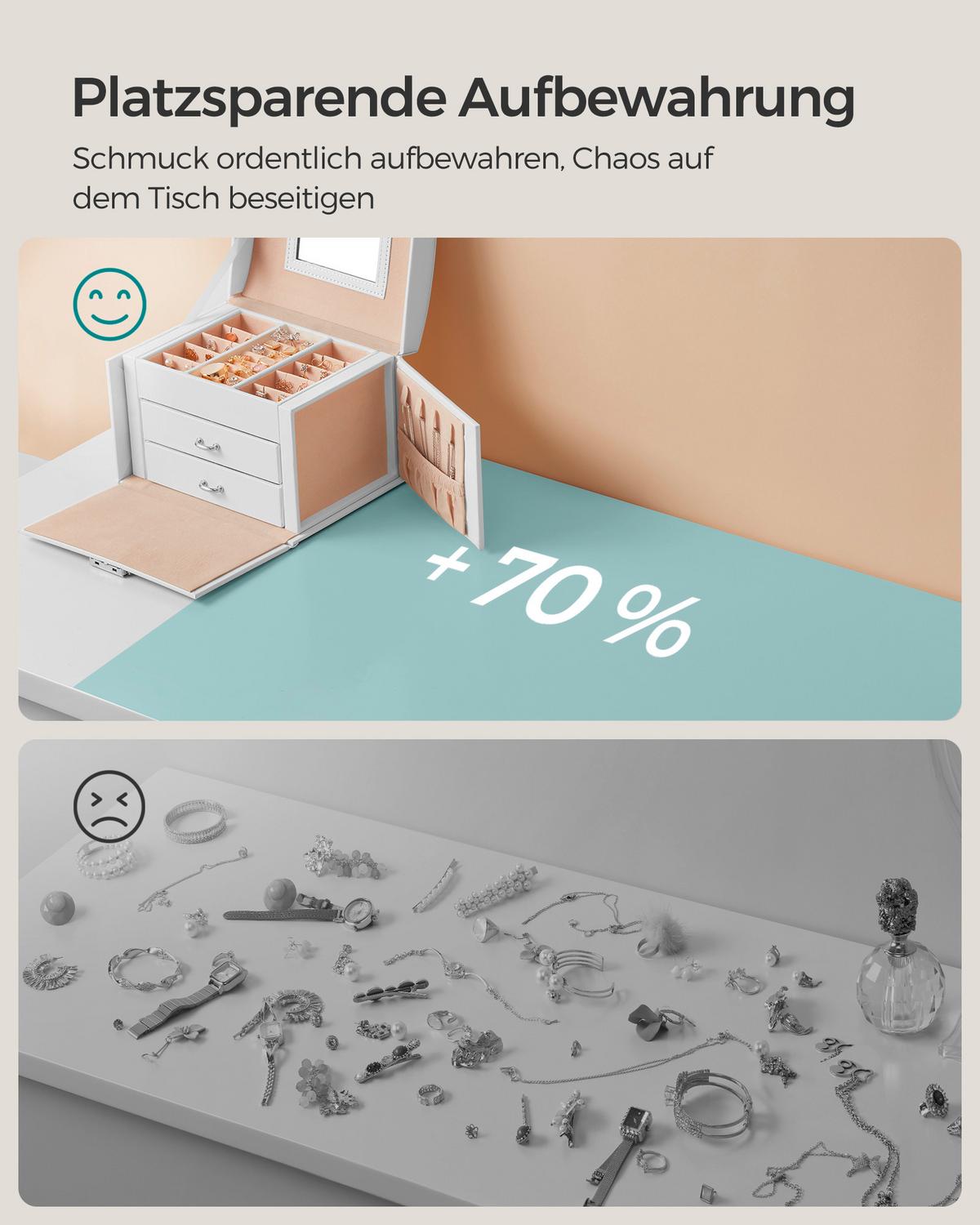 Schmuckkästchen Weiß B: 18 Cm - Weiß, LIFESTYLE, Holzwerkstoff (18/13,5/14cm)