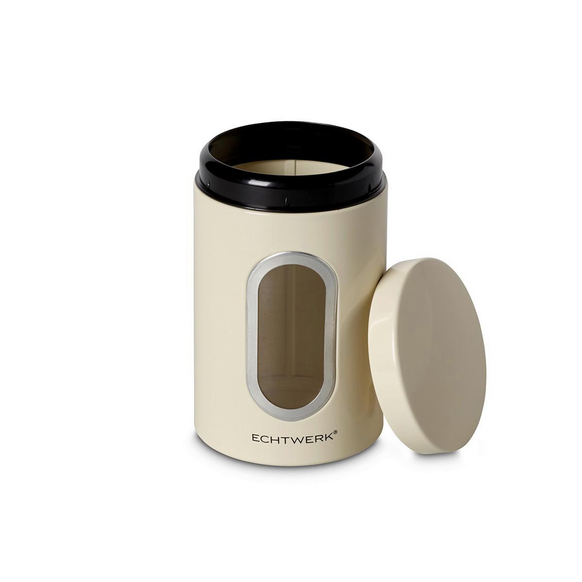 Vorratsdosenset 2-teilig Creme, B/H: 11x17,5 cm - Creme, Basics, Metall (11/17,5cm) - Echtwerk