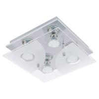 Led-deckenleuchte Cabi L: 25 Cm 4-Flammig - Chromfarben/Weiß, Basics, Glas/Metall (25/25/8,5cm) - Eglo