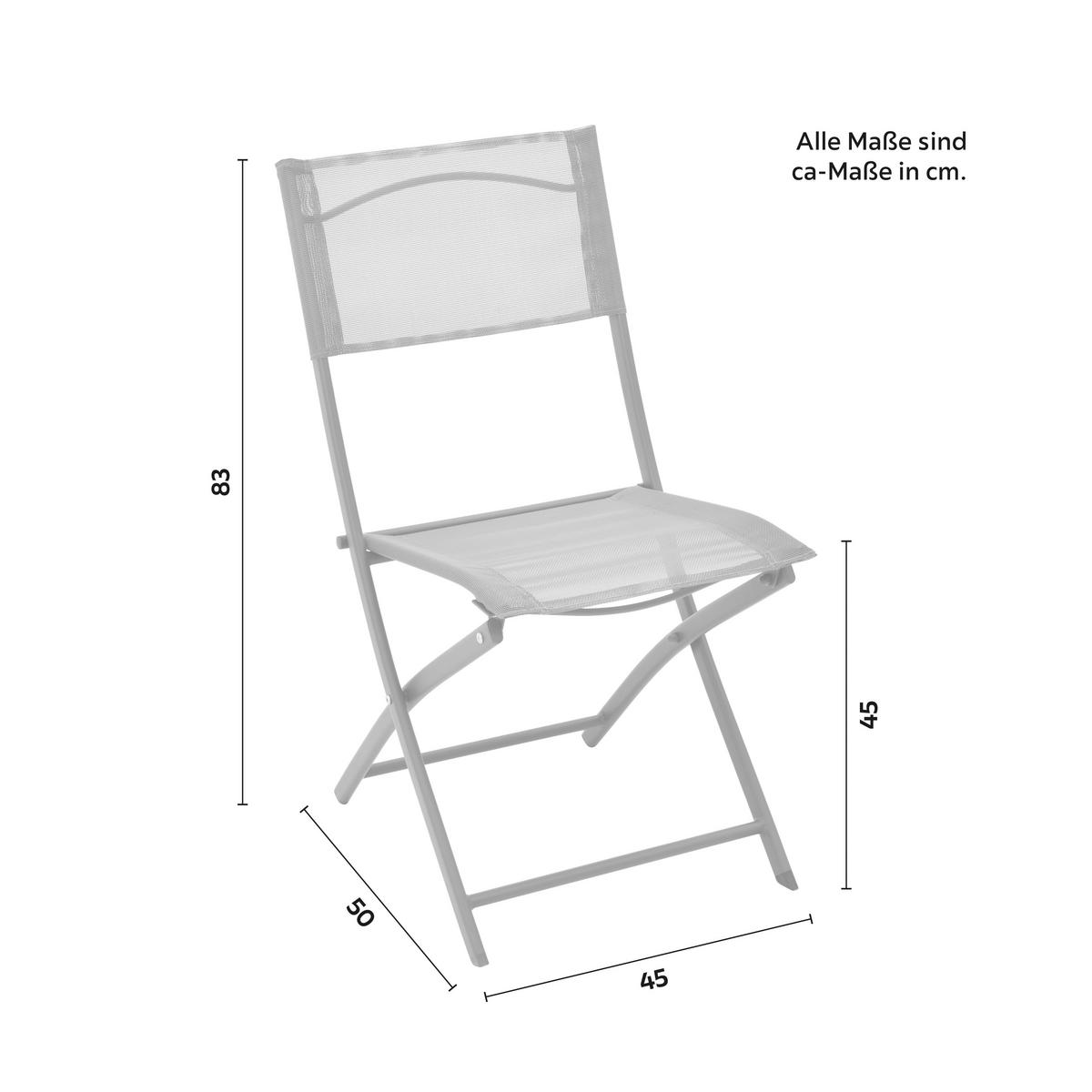 ZAHRADNÍ ŽIDLE RÜDIGER - světle šedá/antracitová, kov/textil (45/83/50cm) - Modern Living