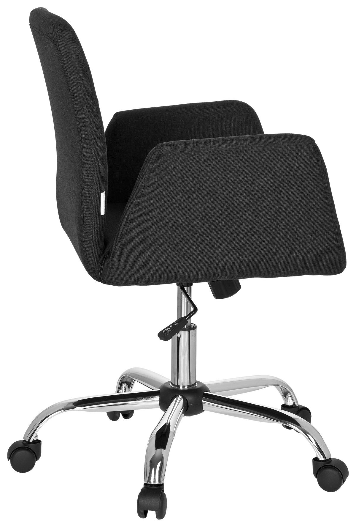 Drehstuhl Flow Schwarz - Chromfarben/Schwarz, MODERN, Kunststoff/Textil (54/95/44cm) - MID.YOU
