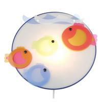 Kinderwandleuchte Fische, Schnurschalter L: 25 Cm - Blau/Multicolor, Trend, Kunststoff (25/25/8cm) - Niermann
