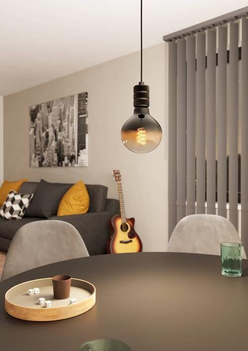 Hängeleuchte 43801*yorth - Schwarz, Basics, Metall (5/150cm) - Eglo