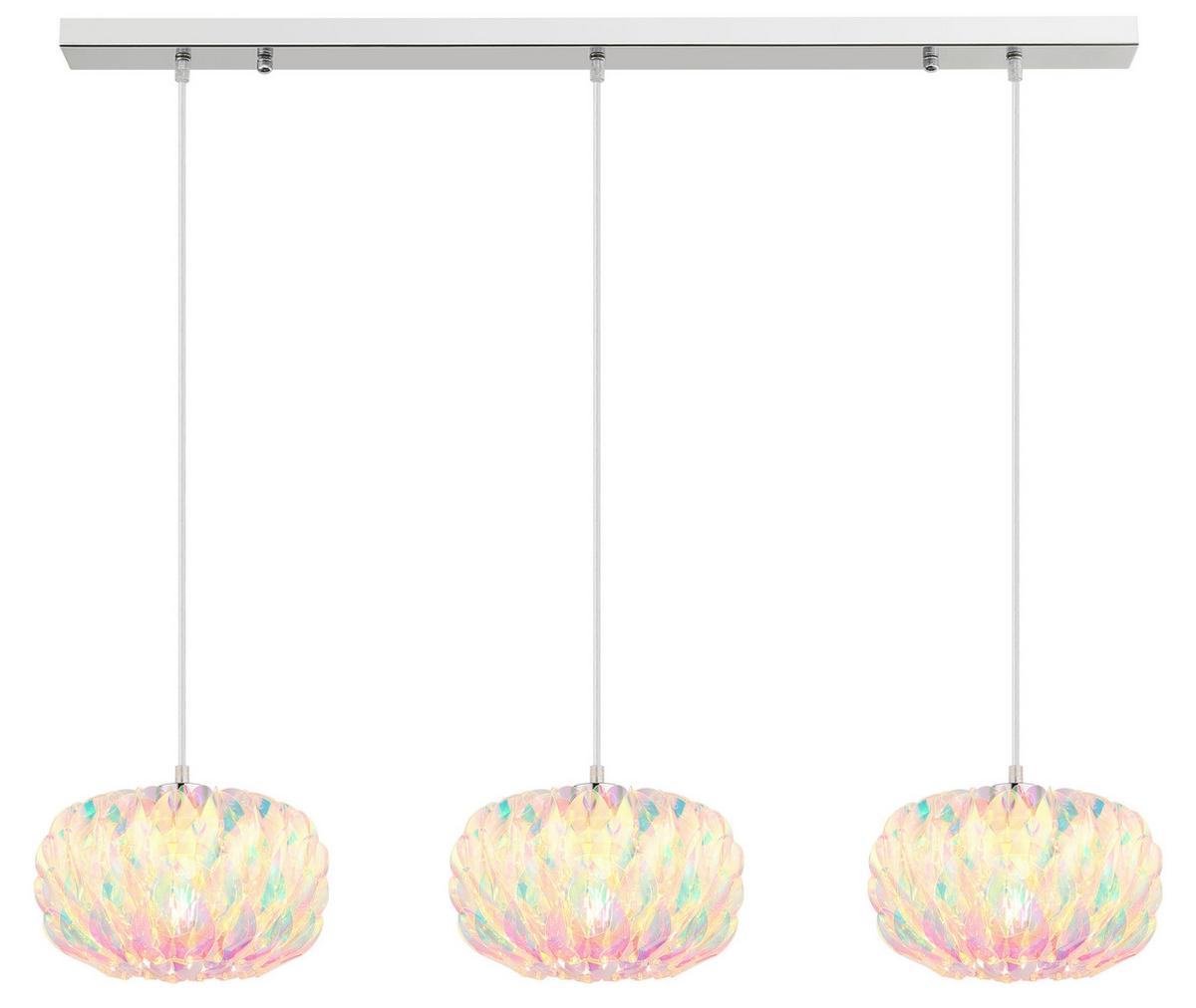 HÄNGELEUCHTE verchromt - Klar/Chromfarben, Design, Kunststoff/Metall (95/25/120cm) - Globo