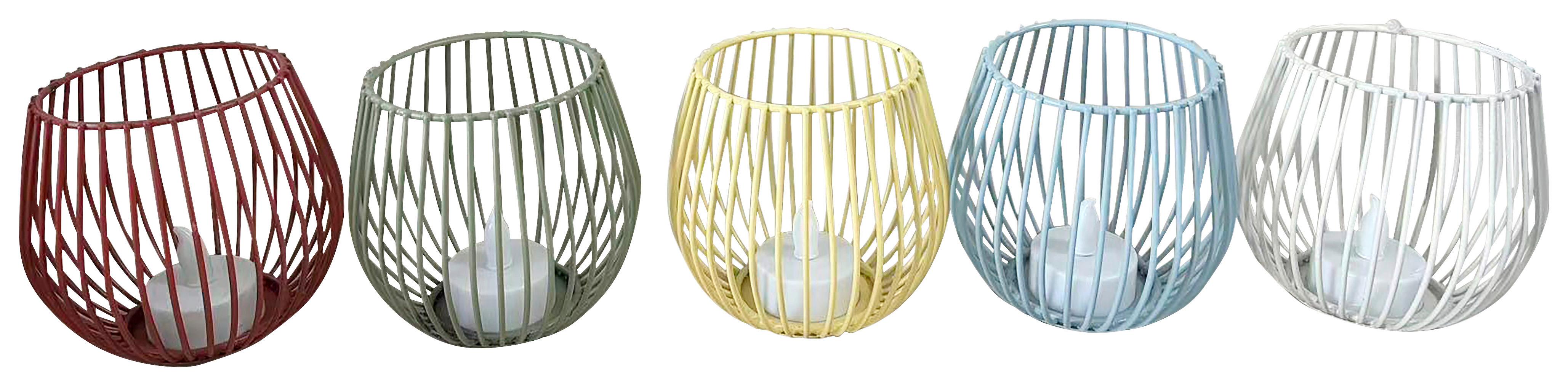 Svietnik s LED sviečkou LILLI - čierna/biela, Konventionell, kov/plast (9/9cm) - Mömax