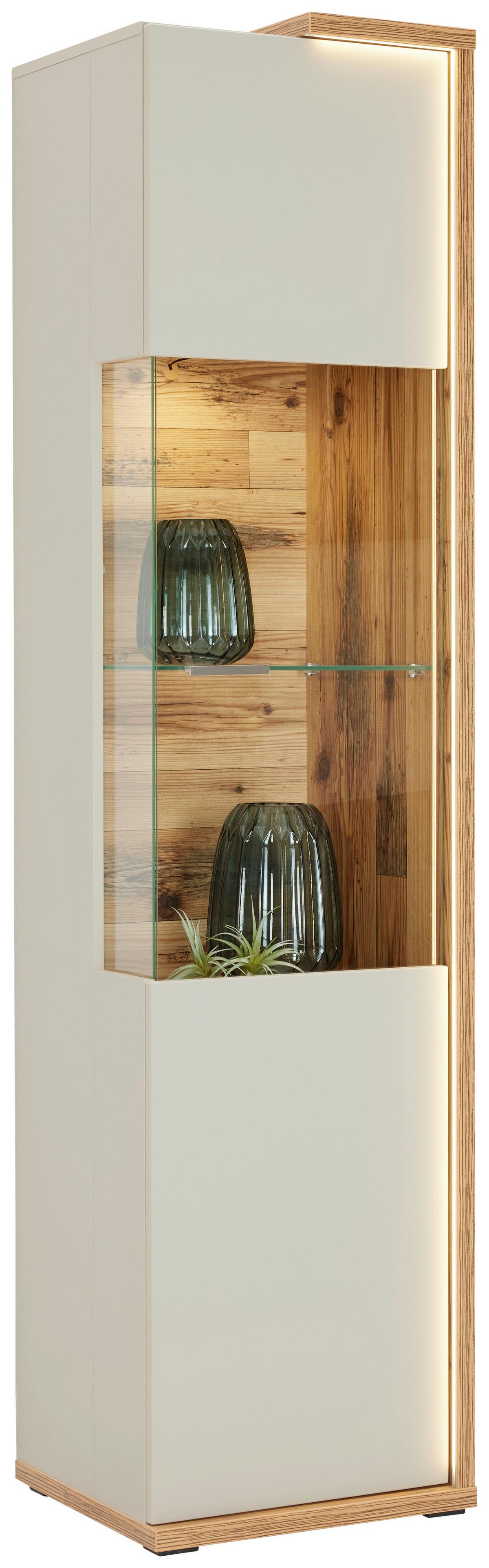 Vitrine Ambiente B: 48,6 Cm Mit Led Alpine Lodge Dekor - MODERN, Glas/Holzwerkstoff (48,6/199,1/43,6cm)