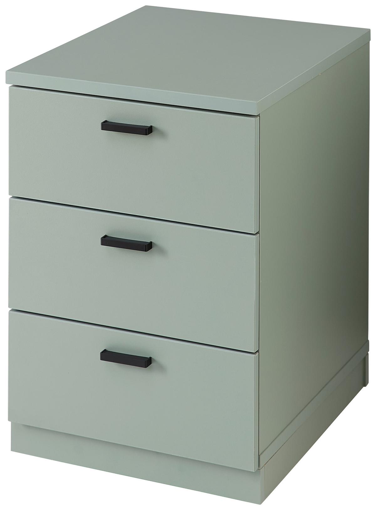 POJÍZDNÝ KONTEJNER GLENN-M - černá/zelená, Moderní, kompozitní dřevo/plast (45/66/55cm) - Mömax