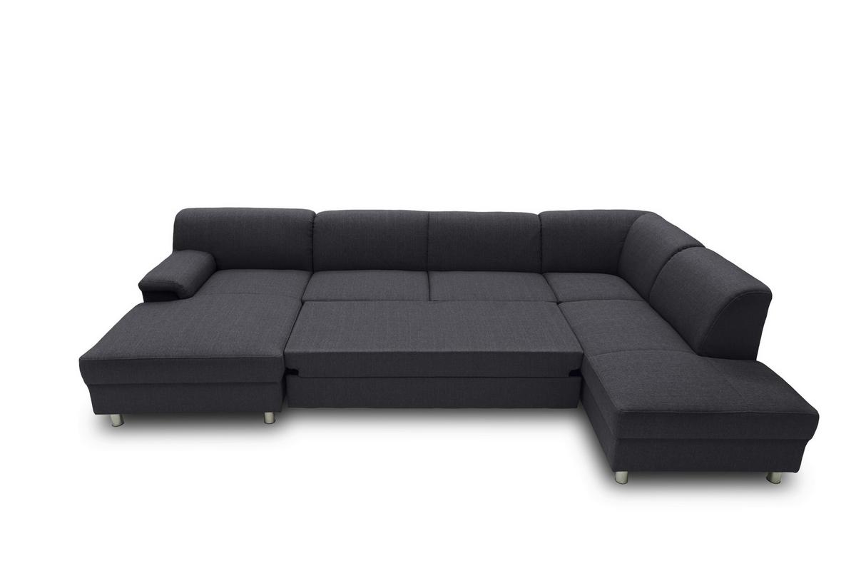 Wohnlandschaft Jamie Mit Schlaffunktion Schlammfarben - Chromfarben/Schlammfarben, KONVENTIONELL, Textil (150/308/195cm) - MID.YOU