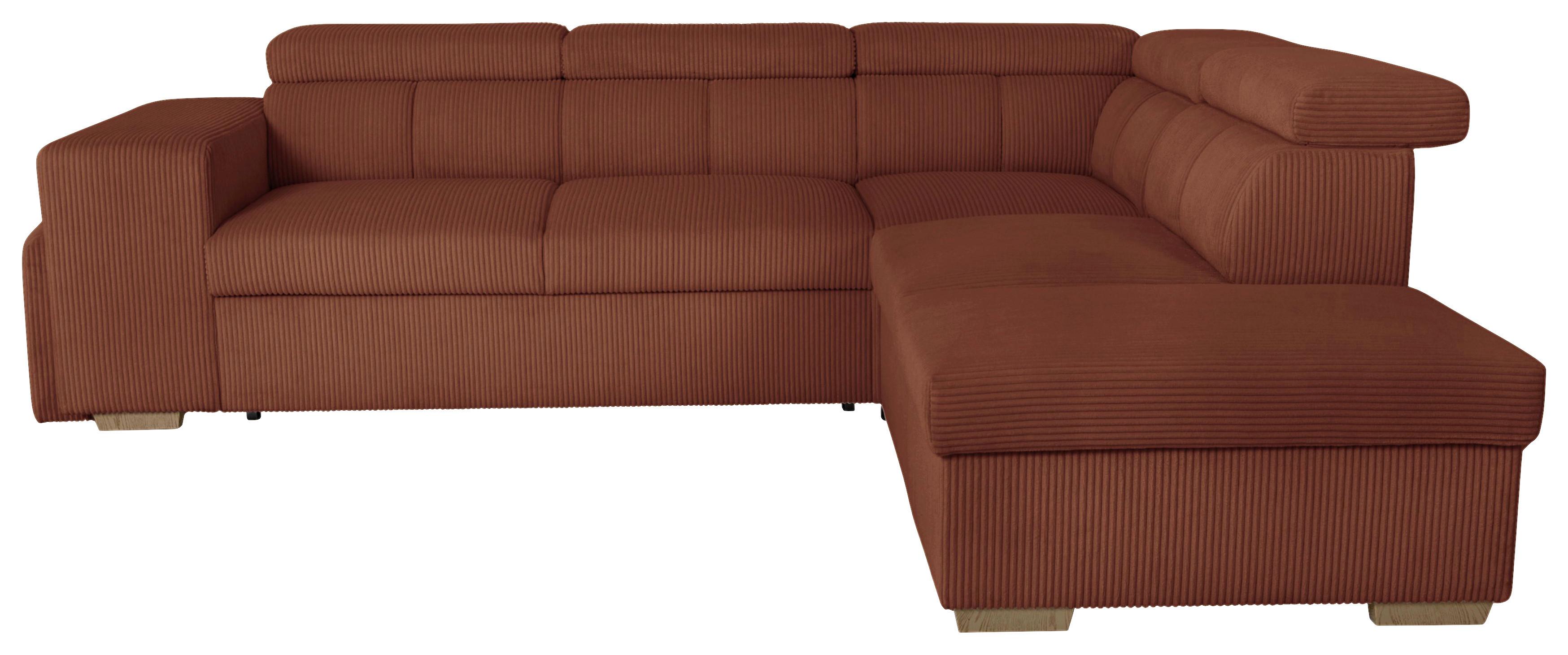 Ecksofa Sirius L terracotta, 267x218cm - Eichefarben/Terracotta, KONVENTIONELL, Holz/Holzwerkstoff (267/218cm)