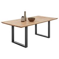 Esstisch Mit Echtholz-platte Bennet 200x100cm Eiche/schwarz - Eichefarben/Schwarz, Basics, Holz/Metall (200/100/74cm) - MID.YOU