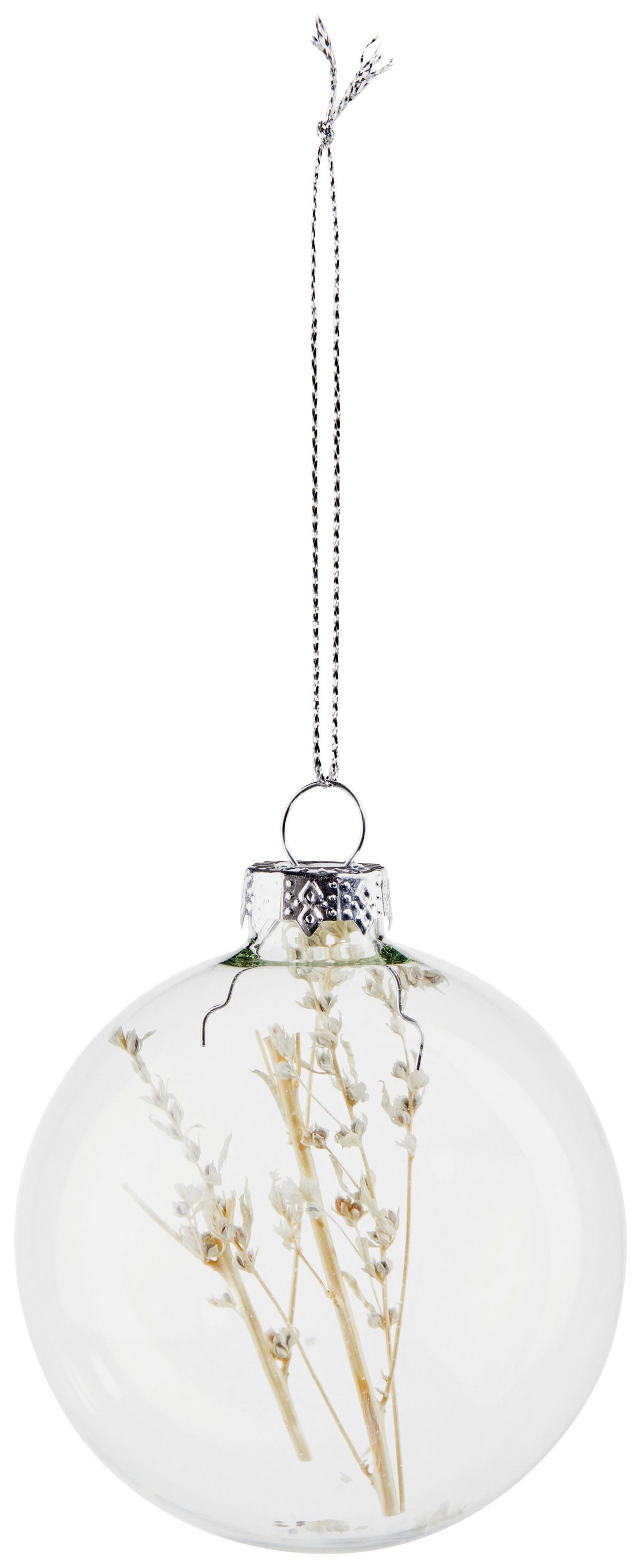 Christbaumkugel Glas Naturafraben/Transparent - Transparent/Naturfarben, MODERN, Glas (8cm)